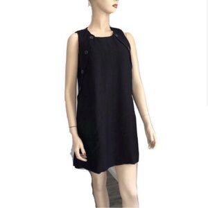 I heart Ronson black mini dress sleeveless with Button-Trim Shoulders